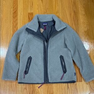 Patagonia Light Gray Sherpa Fleece Jacket